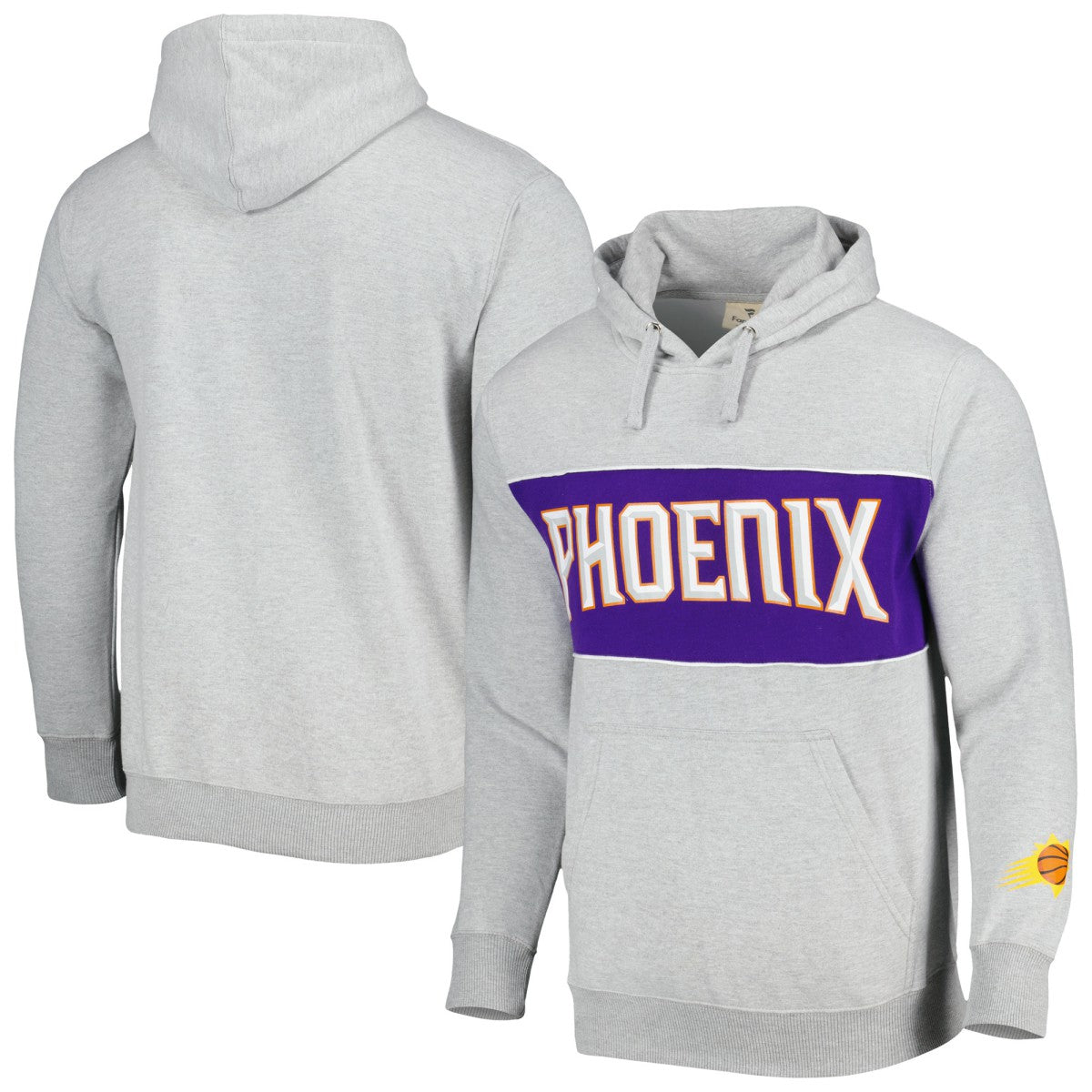 Fanatics - Phoenix Suns Wordmark French Terry Pullover Hoodie - Heather Gray