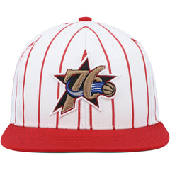 Mitchell & Ness - Philadelphia 76ers Hardwood Classics Pinstripe Snapback Hat - White