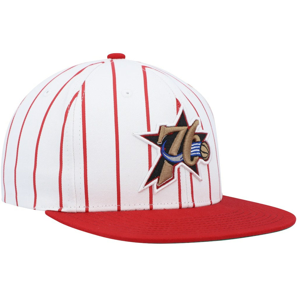 Mitchell & Ness - Philadelphia 76ers Hardwood Classics Pinstripe Snapback Hat - White