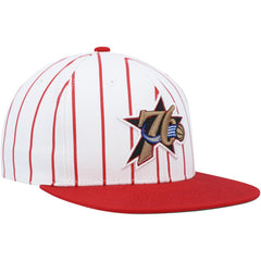 Mitchell & Ness - Philadelphia 76ers Hardwood Classics Pinstripe Snapback Hat - White