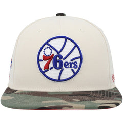 Mitchell & Ness - Philadelphia 76ers Hardwood Classics 1976 NBA All-Star Game Off White Camo Fitted Hat - Cream/Camo