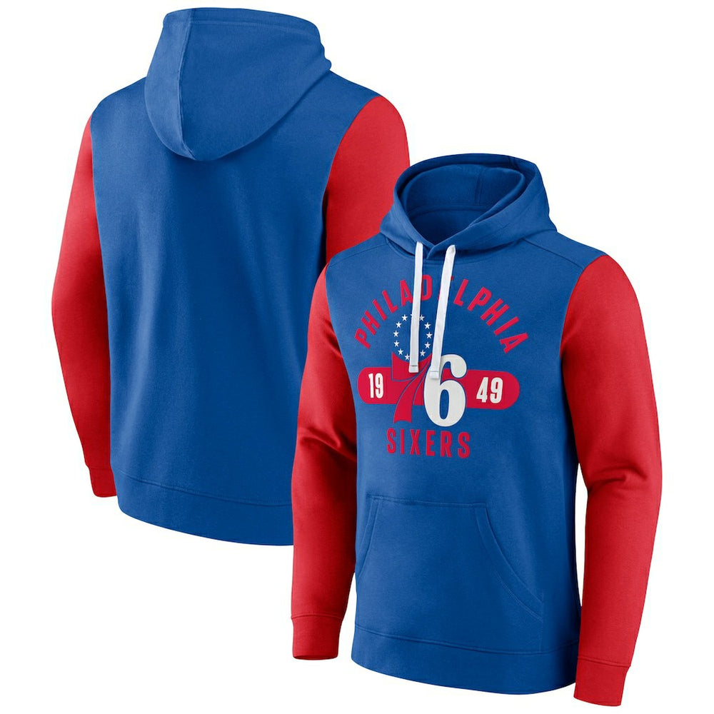 Fanatics - Philadelphia 76ers Big & Tall Bold Attack Pullover Hoodie - Royal/Red