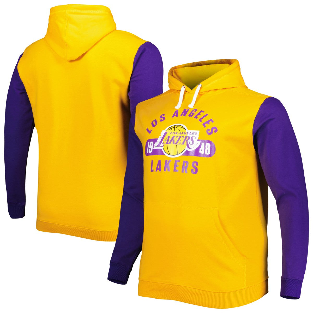 Fanatics - Los Angeles Lakers Big & Tall Bold Attack Pullover Hoodie - Gold/Purple