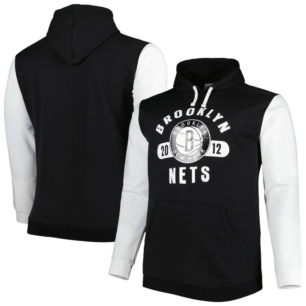 Fanatics - Brooklyn Nets Big & Tall Bold Attack Pullover Hoodie - Black/White