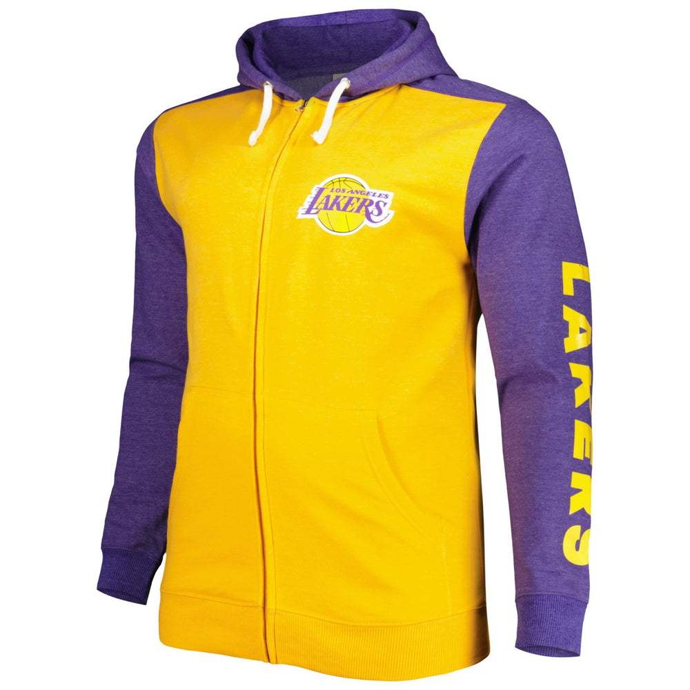 Fanatics - Los Angeles Lakers Big & Tall Down and Distance Full-Zip Hoodie - Gold/Purple