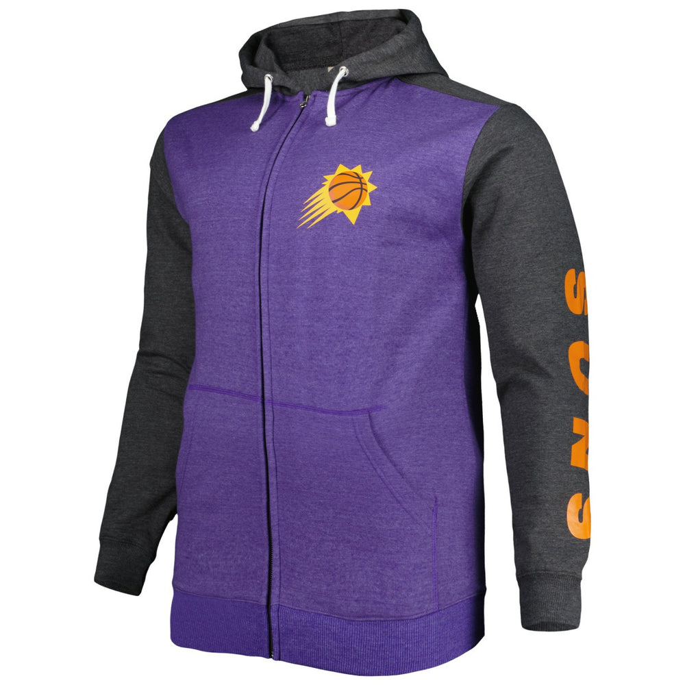 Fanatics - Phoenix Suns Big & Tall Down and Distance Full-Zip Hoodie - Purple/Heathered Black