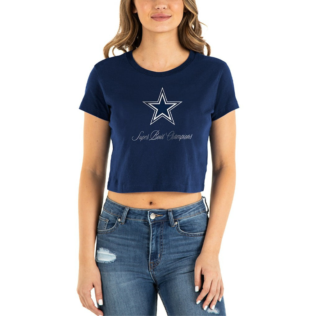 Dallas Cowboys New Era Women's Historic Champs T-Shirt Navy - NFL