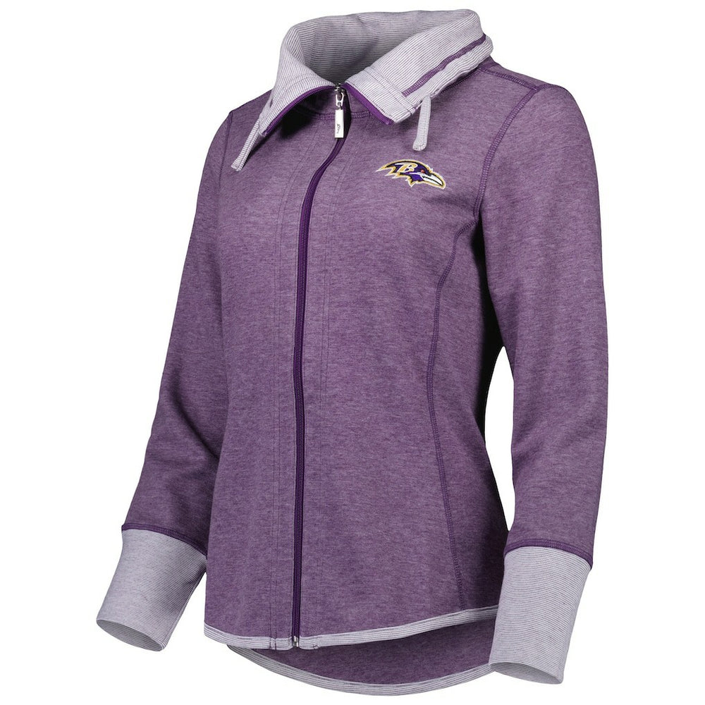 Baltimore Ravens Women's Sport Sun Fade Full-Zip Sweatshirt Heathered Purple - Tommy Bahama