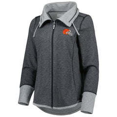 Cleveland Browns Women's Sport Sun Fade Full-Zip Sweatshirt Heathered Black - Tommy Bahama