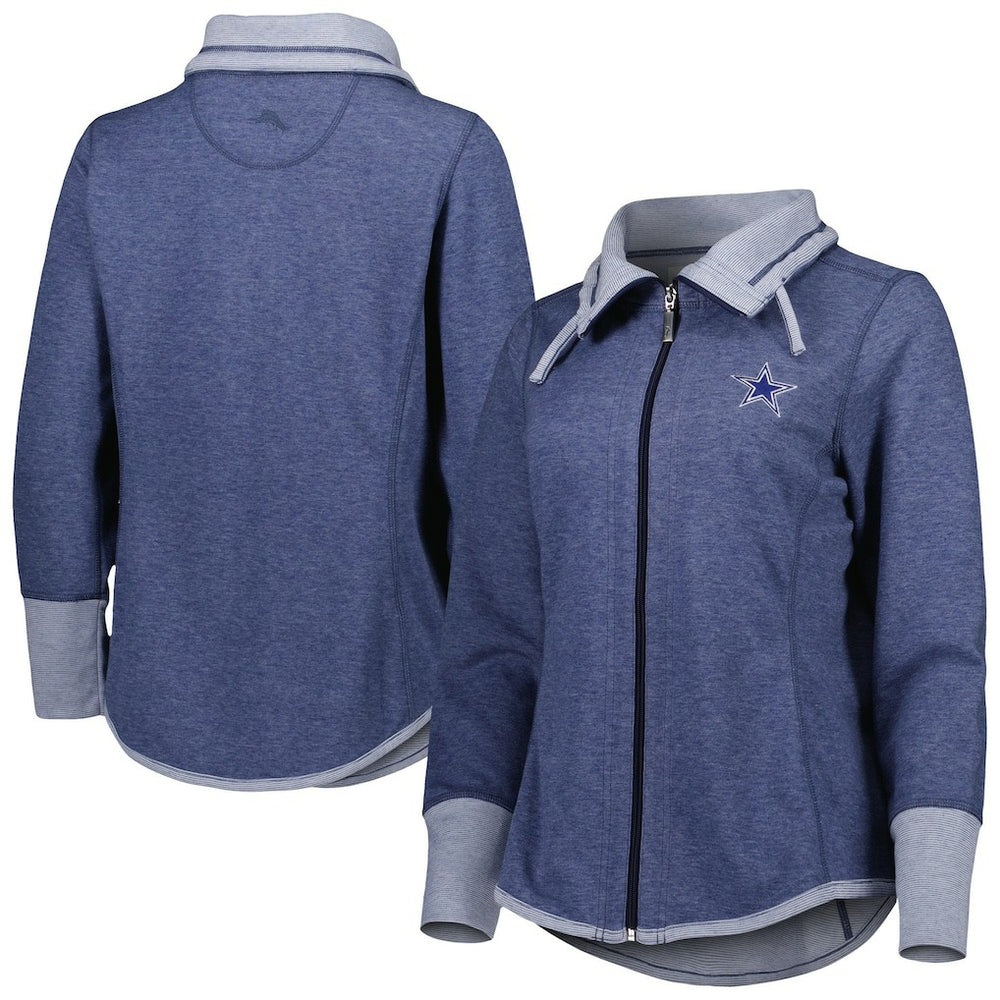 Dallas Cowboys Women's Sport Sun Fade Full-Zip Sweatshirt Heathered Navy - Tommy Bahama
