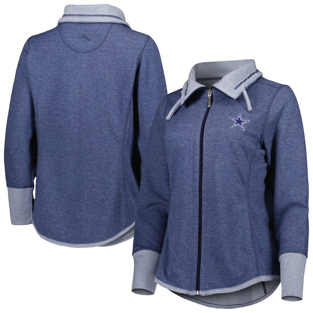 Dallas Cowboys Women's Sport Sun Fade Full-Zip Sweatshirt Heathered Navy - Tommy Bahama