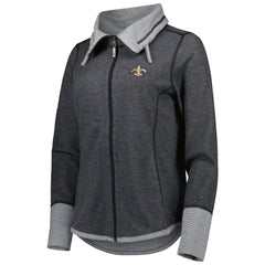 New Orleans Saints Women's Sport Sun Fade Full-Zip Sweatshirt Heathered Black - Tommy Bahama