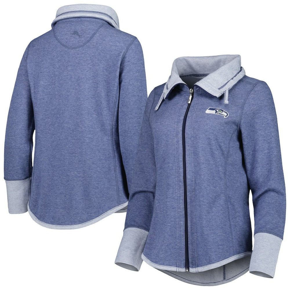 Seattle Seahawks Women's Sport Sun Fade Full-Zip Sweatshirt Heathered College Navy - Tommy Bahama