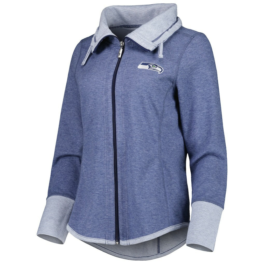 Seattle Seahawks Women's Sport Sun Fade Full-Zip Sweatshirt Heathered College Navy - Tommy Bahama