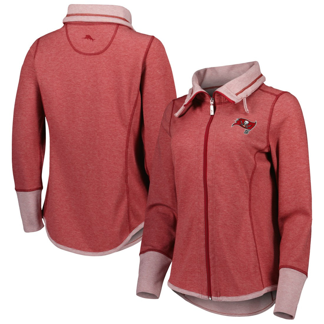Tampa Bay Buccaneers Women's Sport Sun Fade Full-Zip Sweatshirt Heathered Red - Tommy Bahama