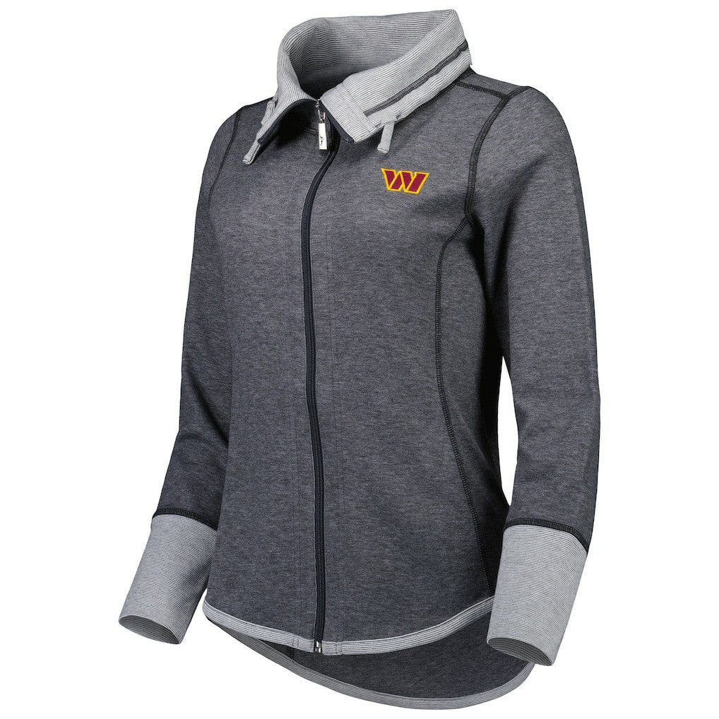 Washington Commanders Women's Sport Sun Fade Full-Zip Sweatshirt Heathered Black - Tommy Bahama