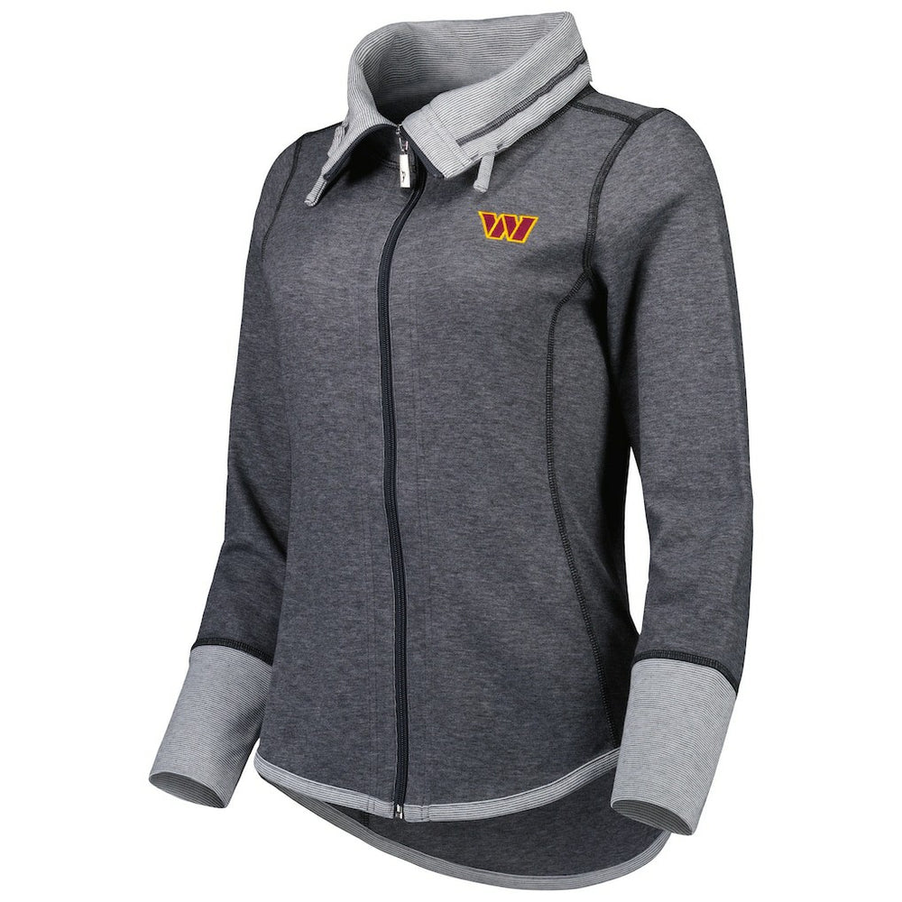 Washington Commanders Women's Sport Sun Fade Full-Zip Sweatshirt Heathered Black - Tommy Bahama