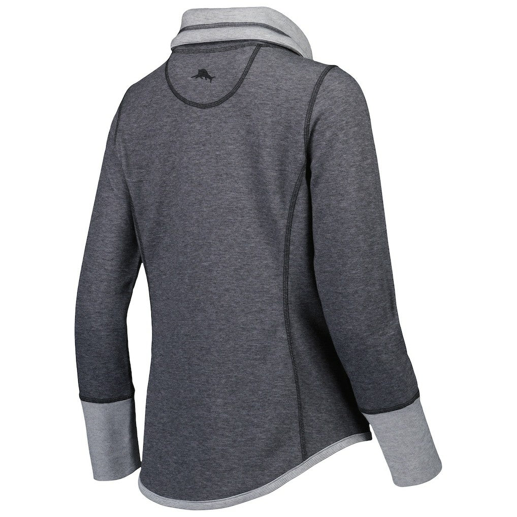 Washington Commanders Women's Sport Sun Fade Full-Zip Sweatshirt Heathered Black - Tommy Bahama