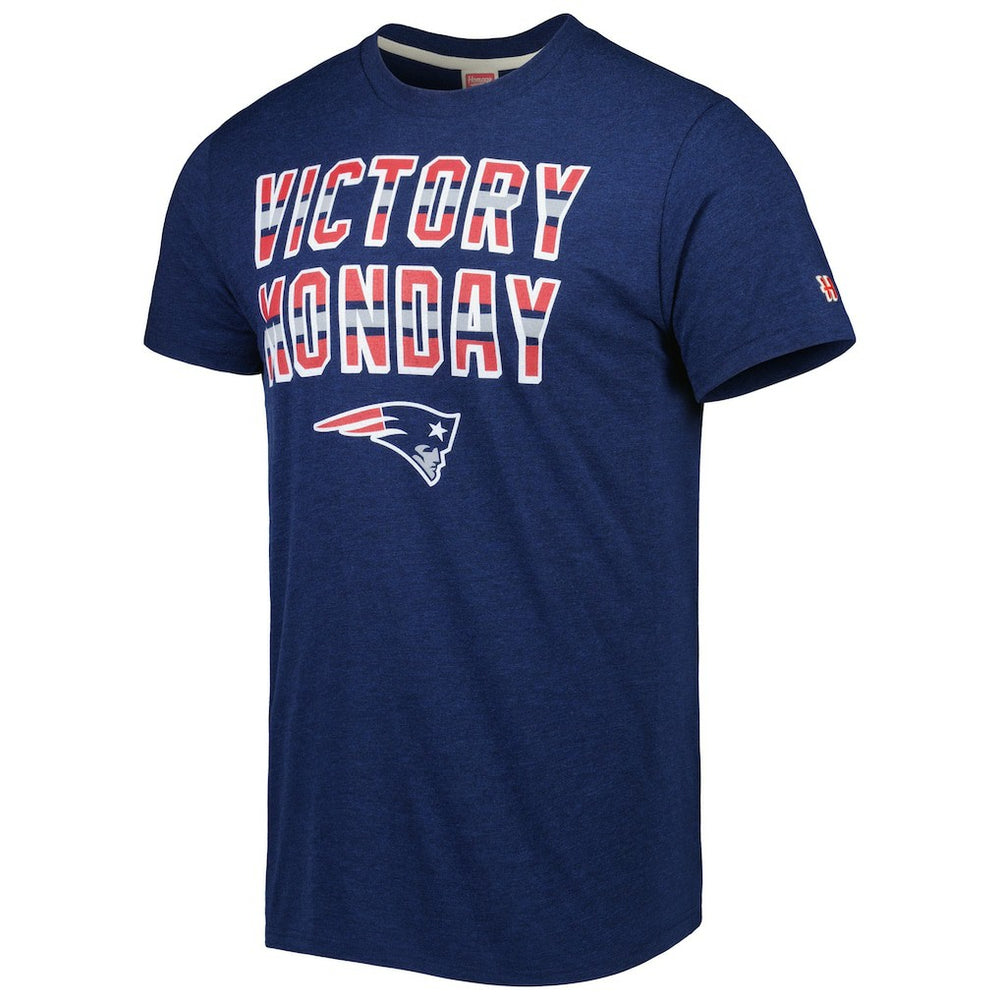New England Patriots Homage Victory Monday Tri-Blend T-Shirt Navy - NFL
