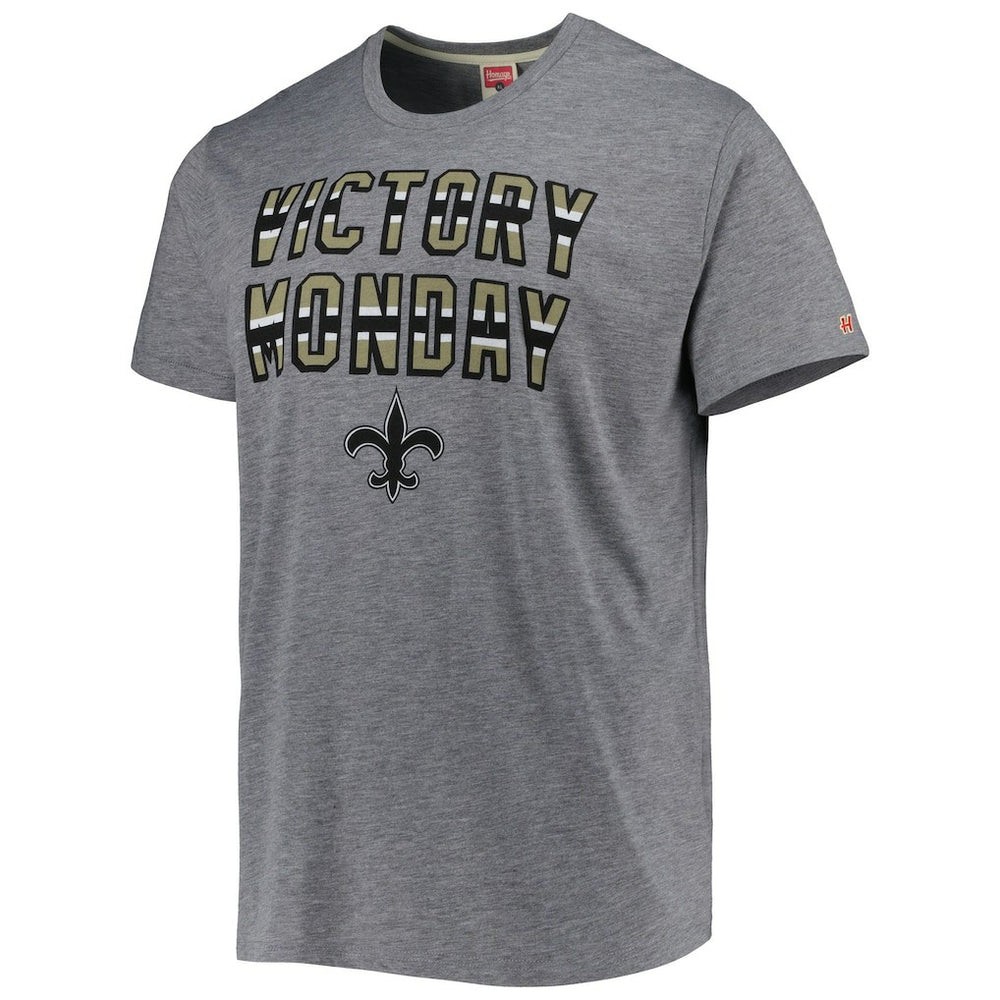 New Orleans Saints Homage Victory Monday Tri-Blend T-Shirt Gray - NFL