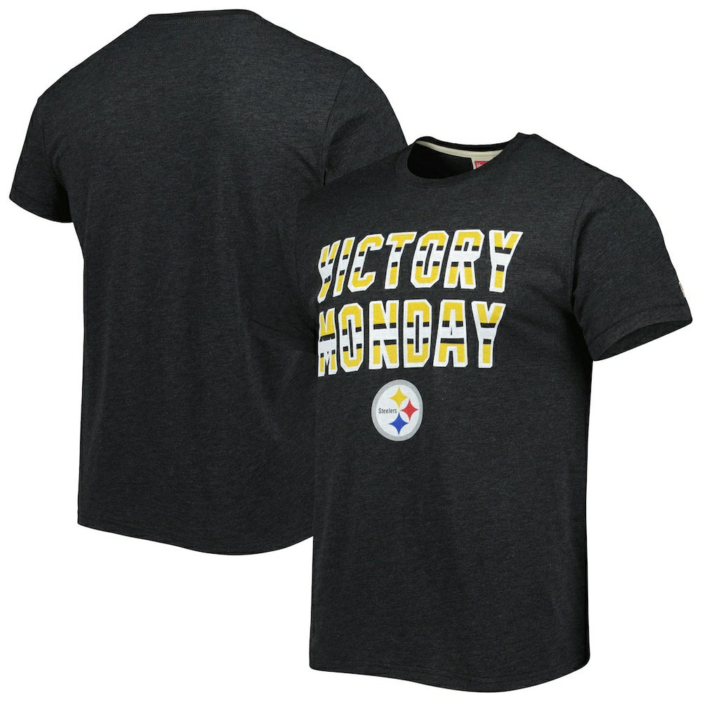Pittsburgh Steelers Homage Victory Monday Tri-Blend T-Shirt Charcoal - NFL