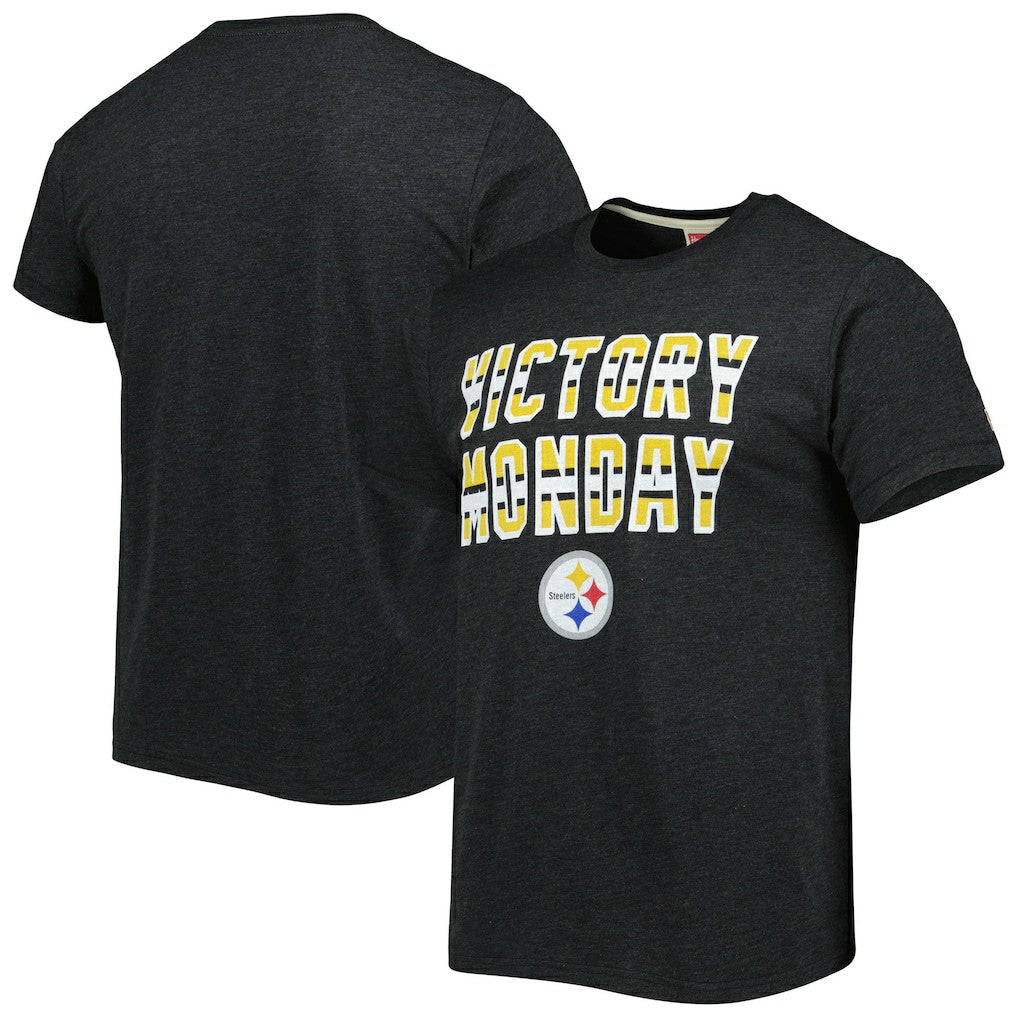 Pittsburgh Steelers Homage Victory Monday Tri-Blend T-Shirt Charcoal - NFL