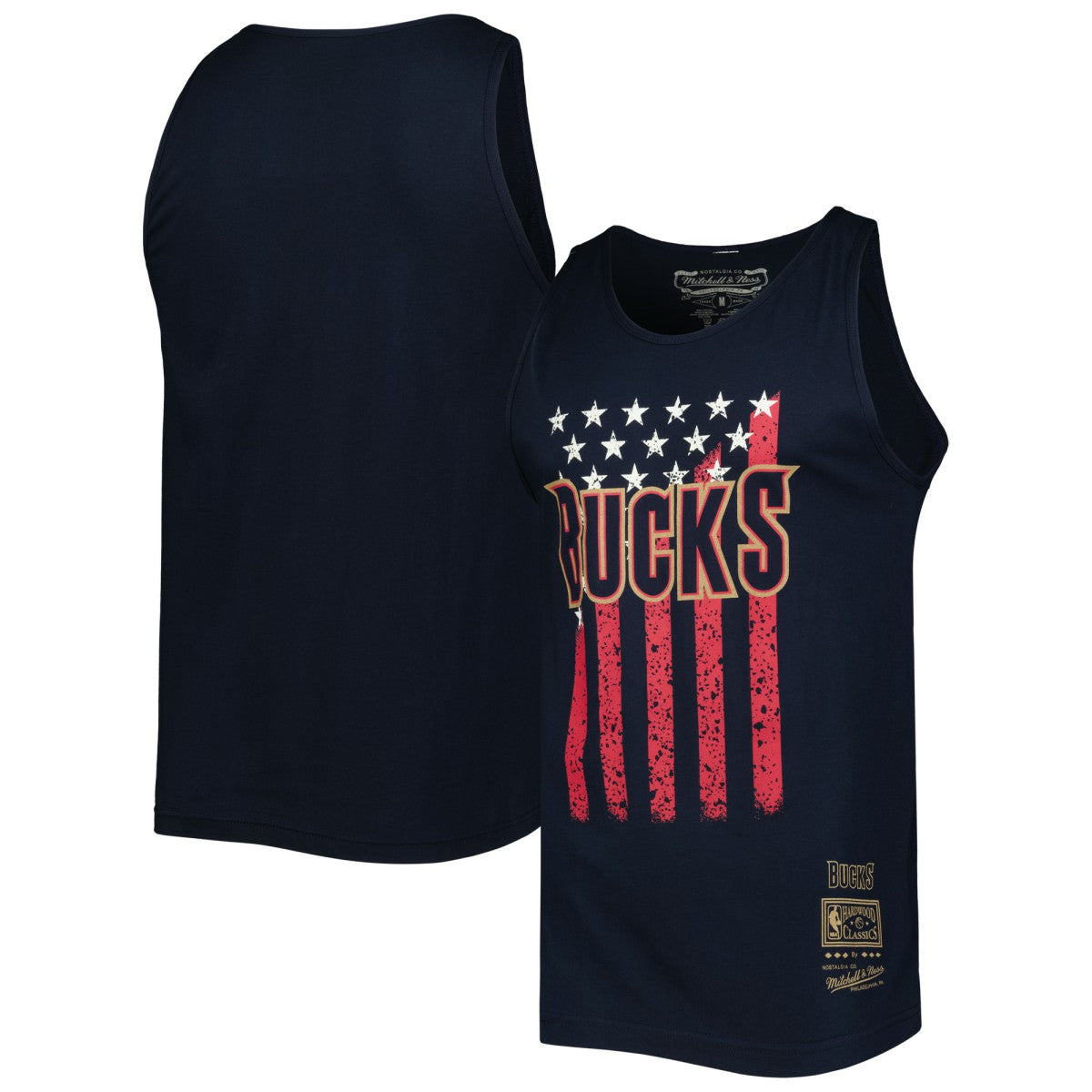 Mitchell & Ness - Milwaukee Bucks Hardwood Classics Americana Stars and Stripes Tank Top - Navy