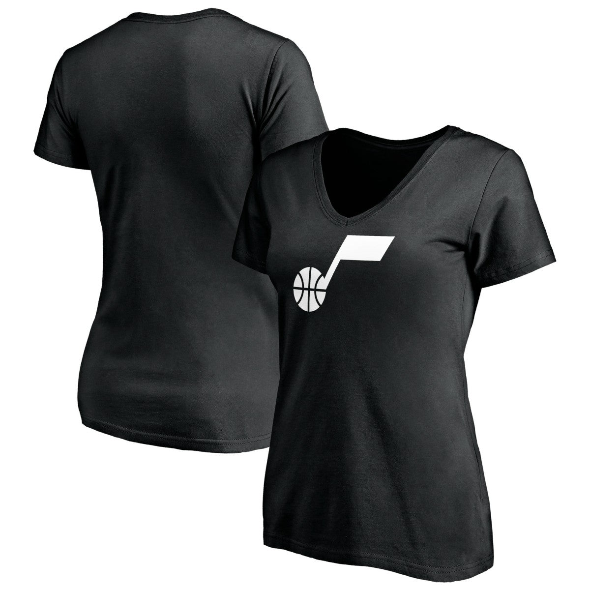 NBA - Utah Jazz Women's Primary Team Logo V-Neck T-Shirt - Black