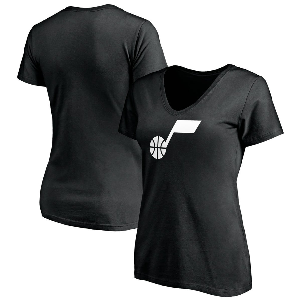 NBA - Utah Jazz Women's Primary Team Logo V-Neck T-Shirt - Black