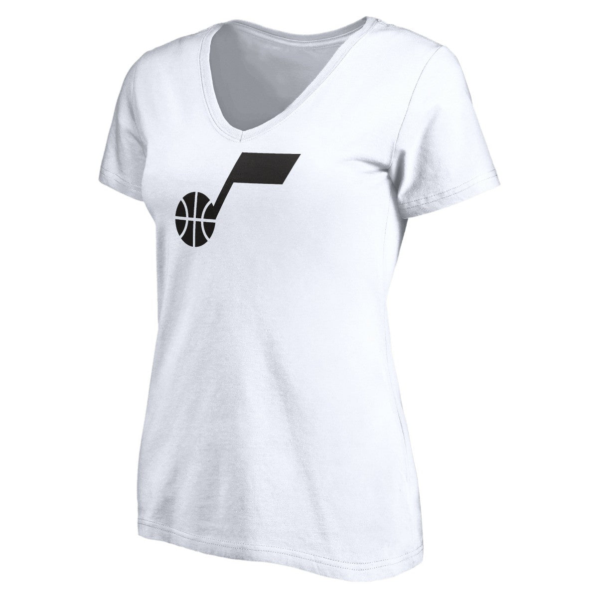 NBA - Utah Jazz Women's Primary Team Logo V-Neck T-Shirt - White