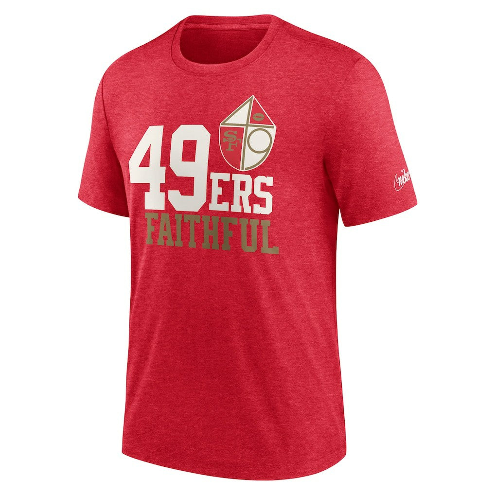 San Francisco 49ers Local Tri-Blend T-Shirt Heather Scarlet - Nike