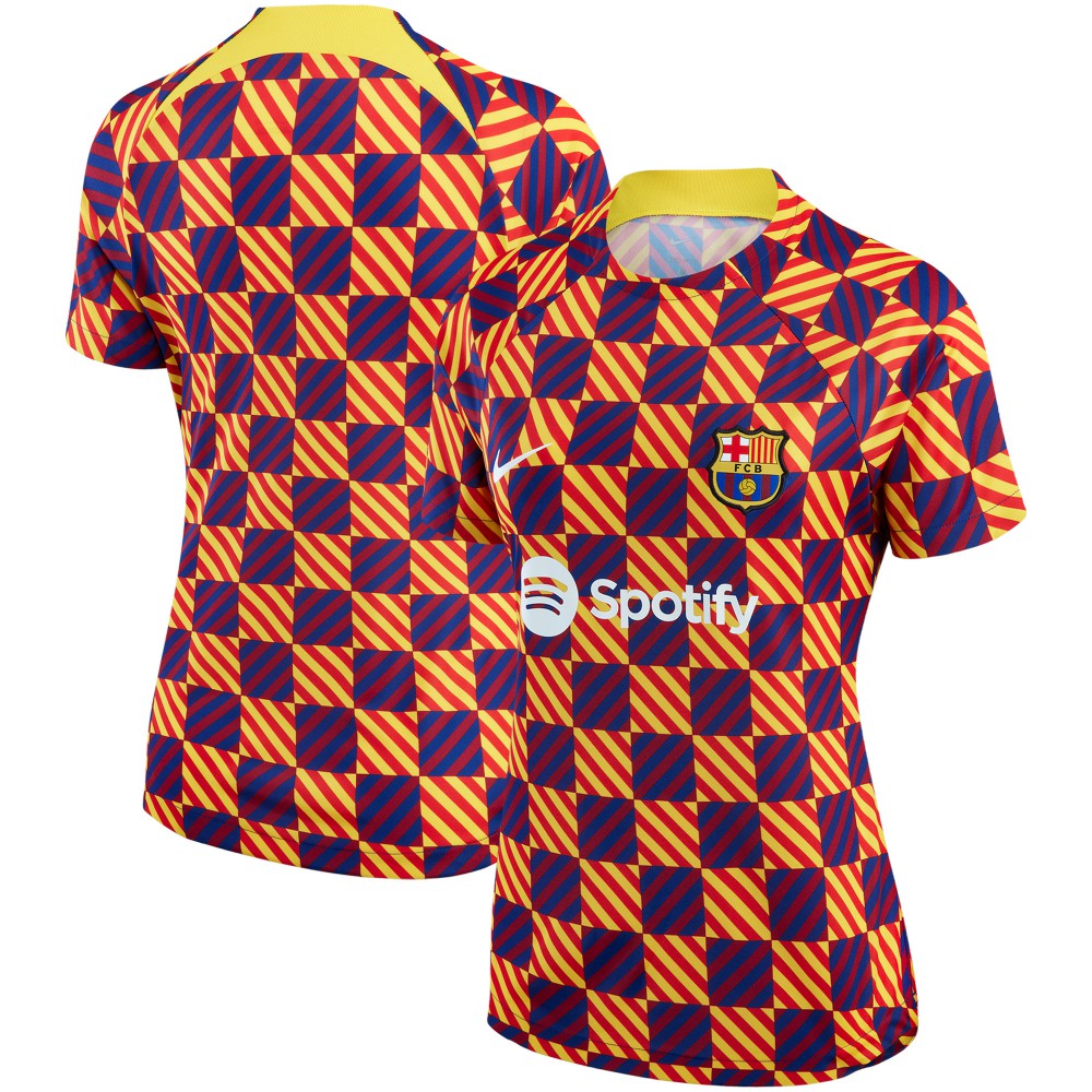 Nike Barcelona Women's 2022/23 Pre-Match Raglan Performance Top - Yellow
