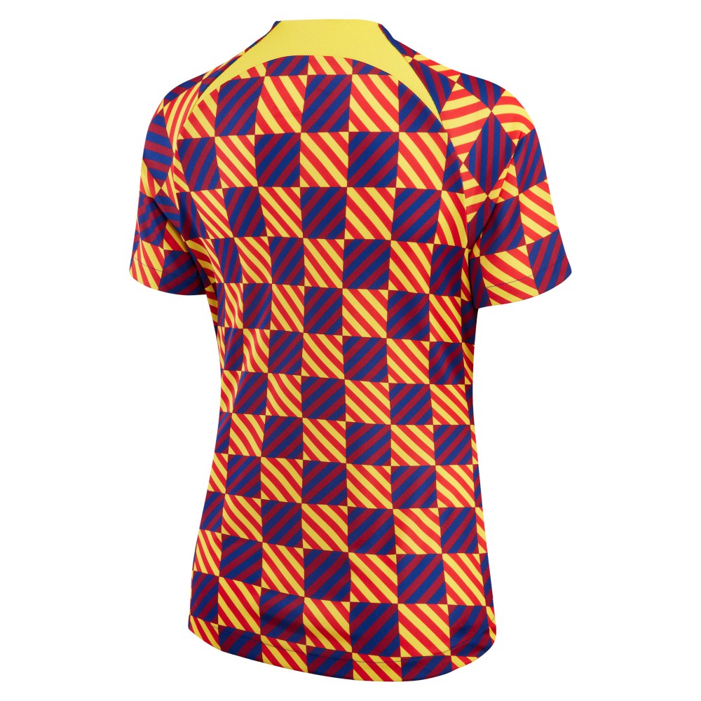 Nike Barcelona Women's 2022/23 Pre-Match Raglan Performance Top - Yellow