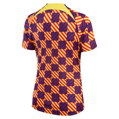 Nike Barcelona Women's 2022/23 Pre-Match Raglan Performance Top - Yellow