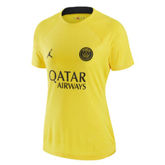 Jordan Paris Saint-Germain Jordan Brand Women's 2022/23 Pre-Match Raglan Performance Top - Yellow