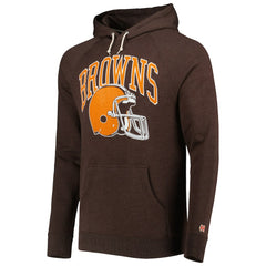 Cleveland Browns Homage Retro Helmet Tri-Blend Raglan Pullover Hoodie Brown - NFL
