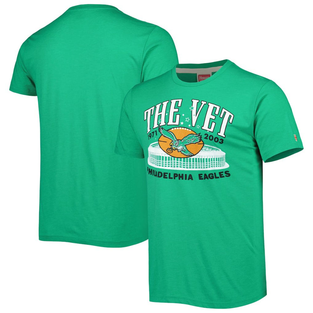 Philadelphia Eagles Homage Stadium Tri-Blend T-Shirt Green - NFL