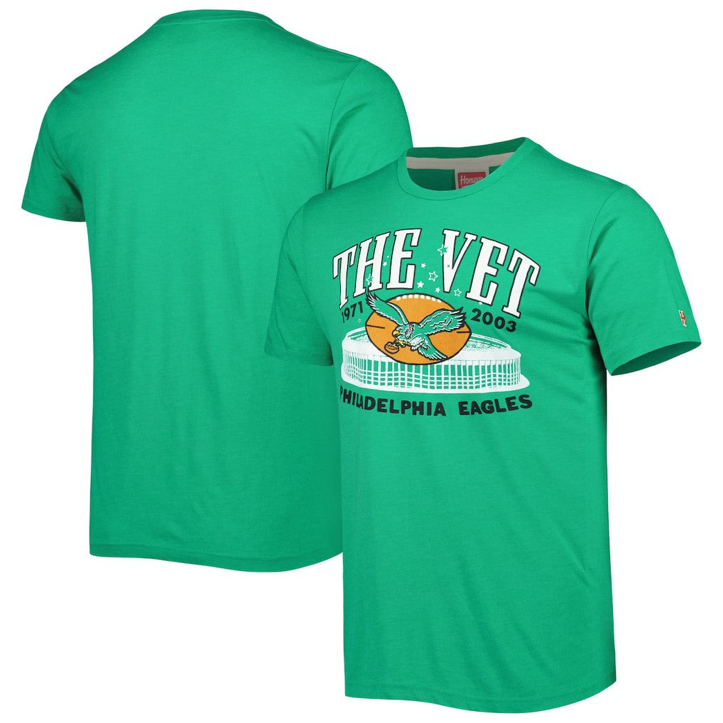 Philadelphia Eagles Homage Stadium Tri-Blend T-Shirt Green - NFL