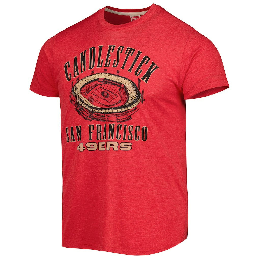 San Francisco 49ers Homage Stadium Tri-Blend T-Shirt Scarlet - NFL