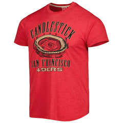 San Francisco 49ers Homage Stadium Tri-Blend T-Shirt Scarlet - NFL