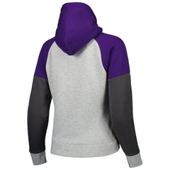 Baltimore Ravens Antigua Women's Lightweight Jackpot Raglan Half-Zip Pullover Hoodie Heather Gray - NFL