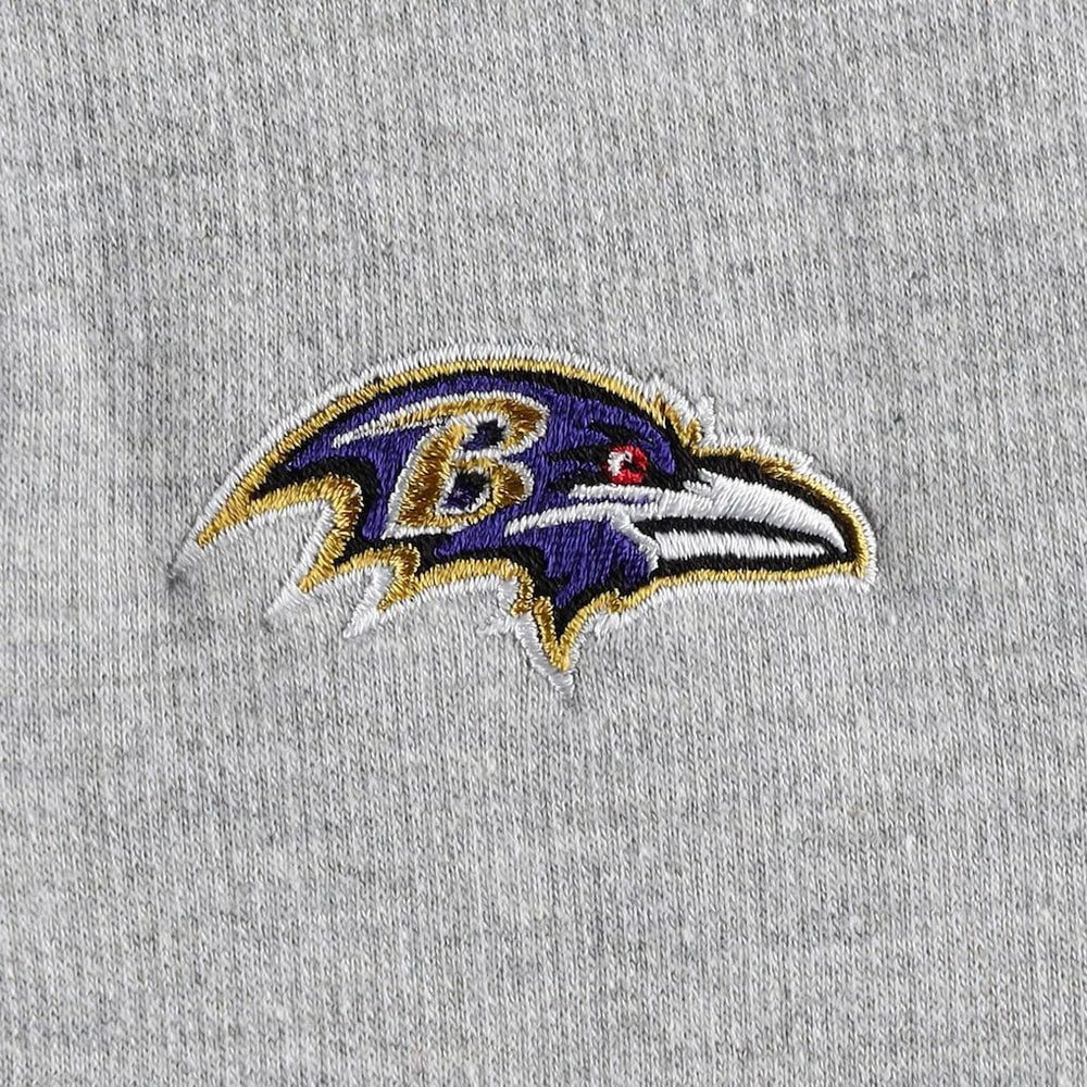 Baltimore Ravens Antigua Women's Lightweight Jackpot Raglan Half-Zip Pullover Hoodie Heather Gray - NFL