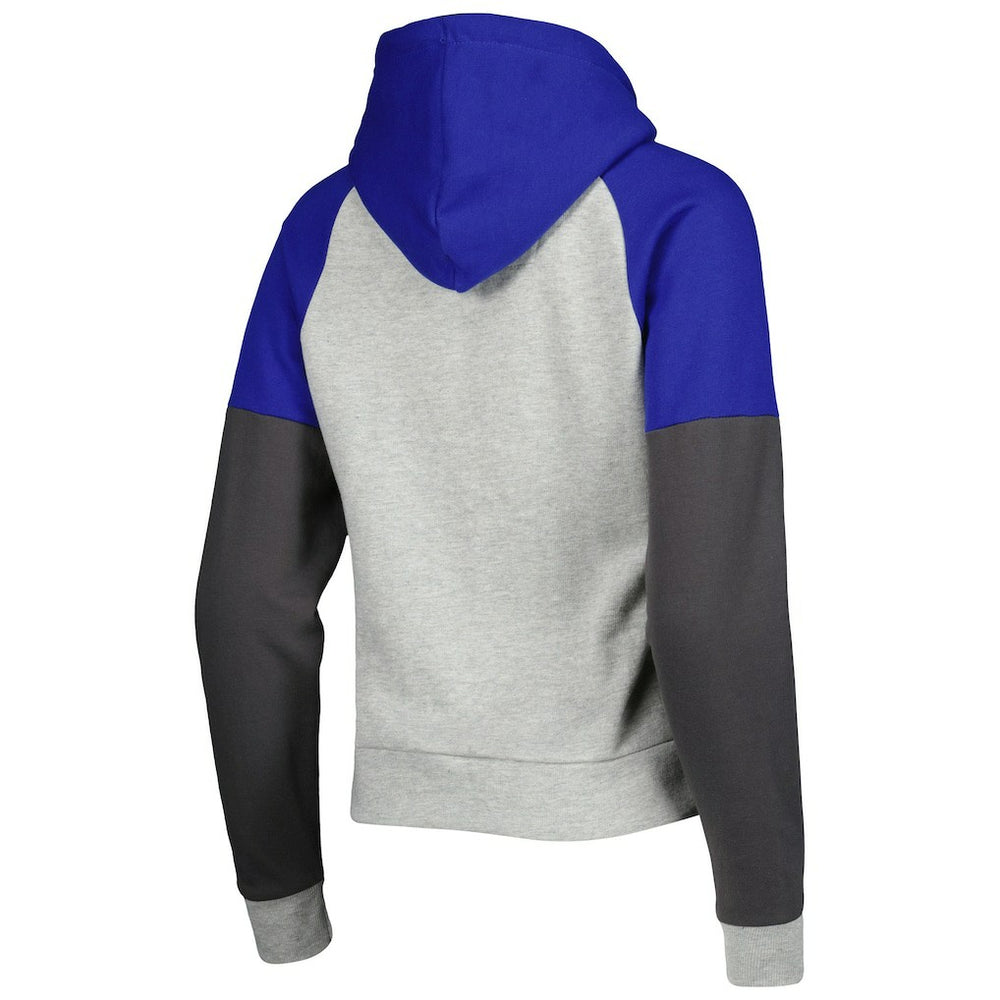 Los Angeles Rams Antigua Women's Lightweight Jackpot Raglan Half-Zip Pullover Hoodie Heather Gray - NFL