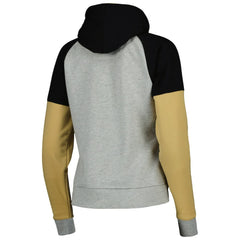 New Orleans Saints Antigua Women's Lightweight Jackpot Raglan Half-Zip Pullover Hoodie Heather Gray - NFL