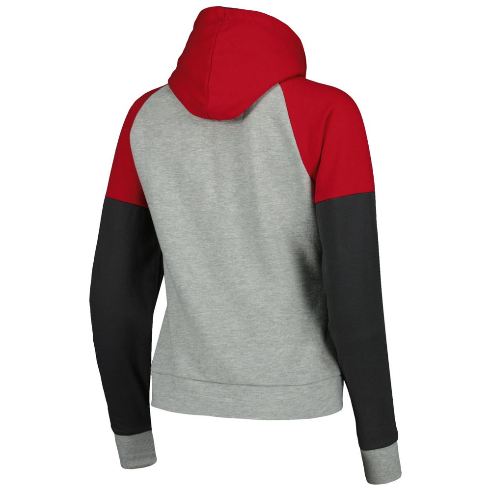 Tampa Bay Buccaneers Antigua Women's Lightweight Jackpot Raglan Half-Zip Pullover Hoodie Heather Gray - NFL
