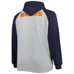 Chicago Bears Big & Tall Fleece Raglan Full-Zip Hoodie Jacket Heather Gray - NFL