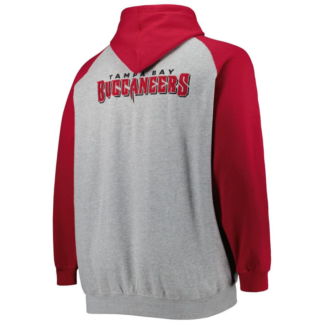 Tampa Bay Buccaneers Big & Tall Fleece Raglan Full-Zip Hoodie Jacket Heather Gray - NFL