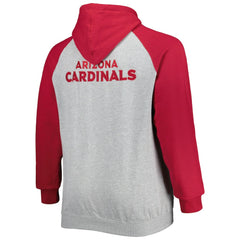 Arizona Cardinals Big & Tall Fleece Raglan Full-Zip Hoodie Jacket Heather Gray - NFL