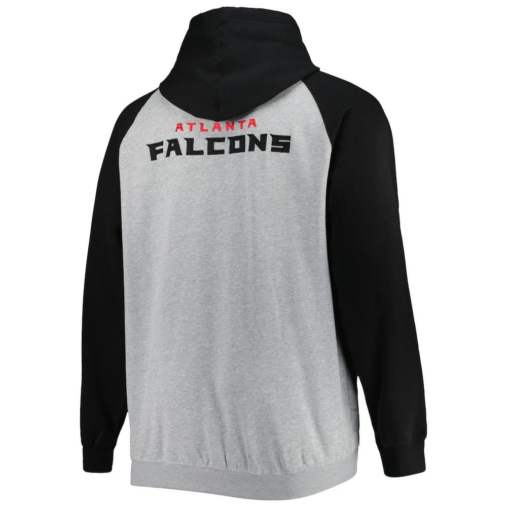 Atlanta Falcons Big & Tall Fleece Raglan Full-Zip Hoodie Jacket Heather Gray - NFL