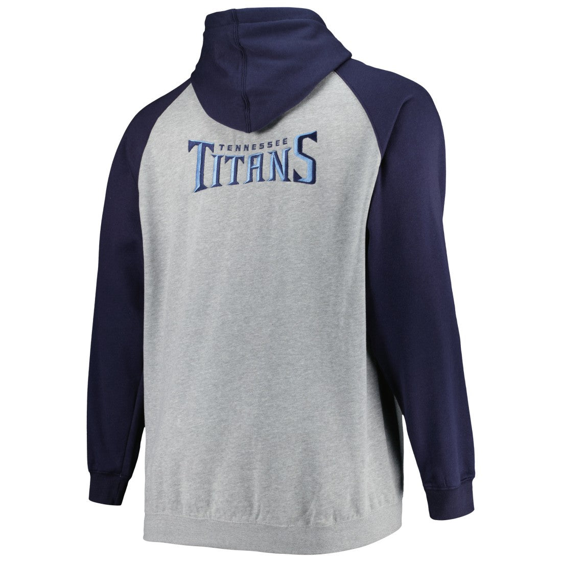 Tennessee Titans Big & Tall Fleece Raglan Full-Zip Hoodie Jacket Heather Gray - NFL